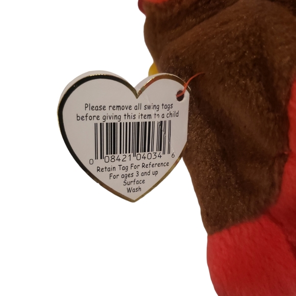 Vintage Ty Beanie Baby Gobbles The Turkey - Picture 6 of 7